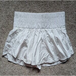 Free People Size Large FP Movement Skort White High Waisted Sleek Clean Girl